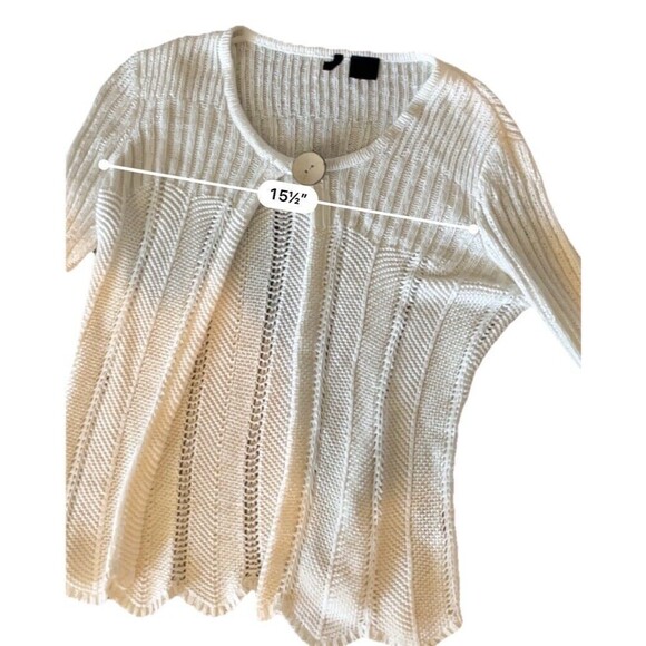 Etoile Ivory One Button Knit Cardigan Womens Size Medium - Picture 4 of 5
